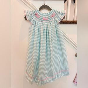 EUC Classic Whimsey Smocked Whale Dress - 4T - blue and pink